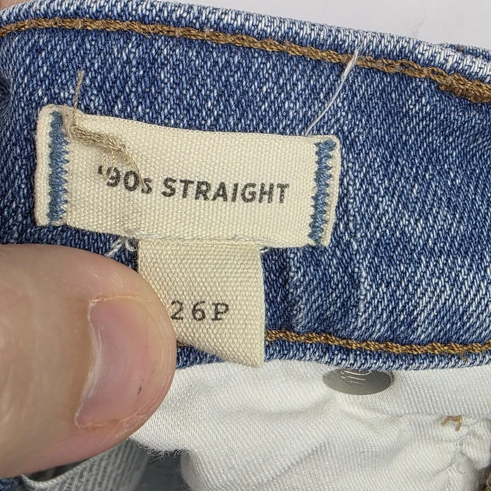Madewell Jeans Womens Size 26P Petite 90s Straight Jean High Rise Blue Denim - Picture 5 of 11